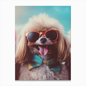 Portrait of a Poodle In Sunglasses Canvas Print