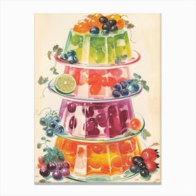 Fruity Jelly Retro Cookbook Illustration Inspired 1 Canvas Print