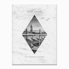 Venice Grand Canal Coordinates Canvas Print