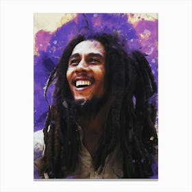Smudge Of Portrait Bob Marley Canvas Print
