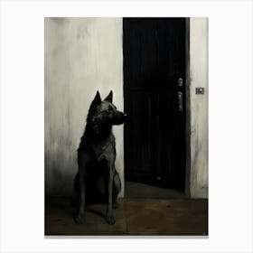 Dog In The Doorway Canvas Print