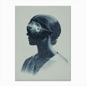 Girl With A Galaxy In Her Head Canvas Print