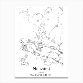 Neuwied,Germany Minimalist Map Canvas Print