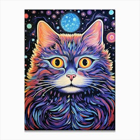 Cosmic Curiosity, Psychedelic Cats series Canvas Print