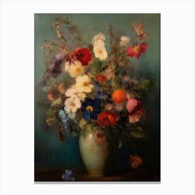 Flowers In A Vase- Odilon Redon Inspired Canvas Print