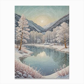 Magical Winter Lake Canvas Print