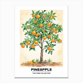 Pineapple Tree Storybook Illustration 1 Poster Canvas Print