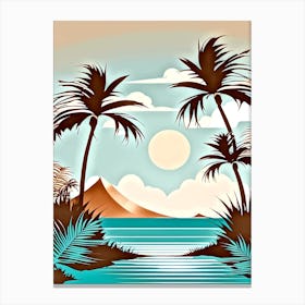 Tropical Landscape With Palm Trees 7 Canvas Print