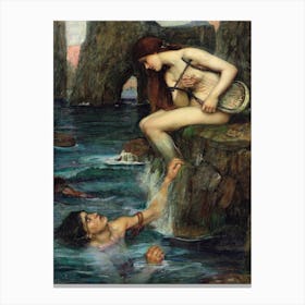 The Siren, John William Waterhouse Canvas Print
