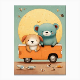 Bears In The Van Canvas Print