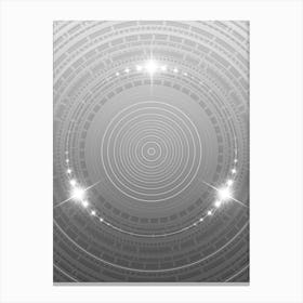 Geometric Glyph in White and Silver with Sparkle Array n.0340 Canvas Print