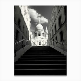 Valletta, Malta, Black And White Photography 1 Canvas Print