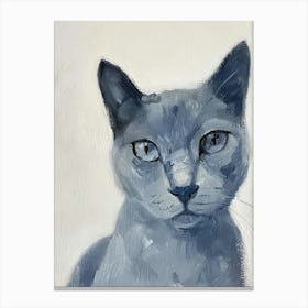 Russian Blue Cat Painting 3 Canvas Print