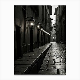 Black And White Street Scene Canvas Print