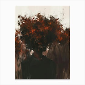 Person With Leaves On His Head Canvas Print