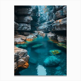 Canyon Of Blue Water Canvas Print