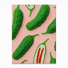Zucchini Pattern Illustration 1 Canvas Print
