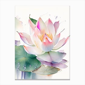Lotus Flower Petals Watercolour 4 Canvas Print