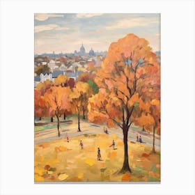 Autumn City Park Painting Primrose Hill London 1 Canvas Print