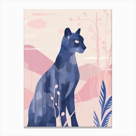 Playful Illustration Of Puma For Kids Room 3 Canvas Print