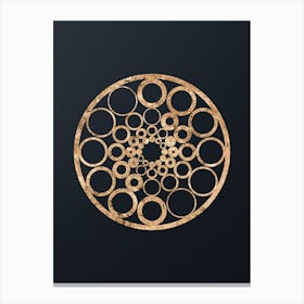 Abstract Geometric Gold Glyph on Dark Teal n.0097 Canvas Print