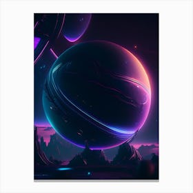 Libra Planet Neon Nights Space Canvas Print