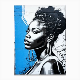 Graffiti Mural Of Beautiful Black Woman 142 Canvas Print