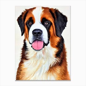 St Bernard 2 Watercolour dog Canvas Print