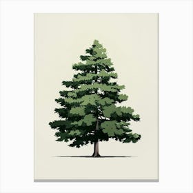 Fir Tree Pixel Illustration 2 Canvas Print