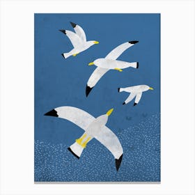 Seagulls Deepblue Canvas Print