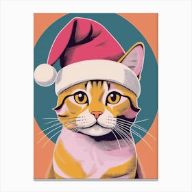 Ginger Santa Cat Canvas Print