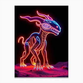 Neon Dragon at Night Canvas Print