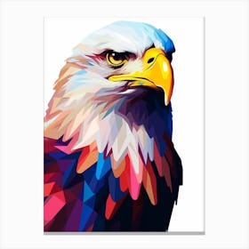 Colourful Geometric Bird Bald Eagle 2 Canvas Print