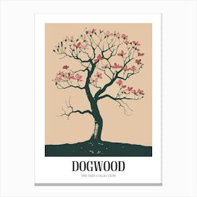Dogwood Tree Colourful Illustration 1 Poster Canvas Print