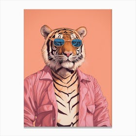 Tiger Illustrations Wearing A Beach Suit 3 Canvas Print