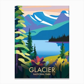 Glacier National Park Vintage Travel Poster 10 Canvas Print