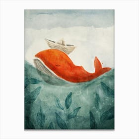 Red Whale 1 Canvas Print