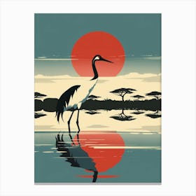 Crane At Sunset Canvas Print Canvas Print