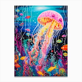 Rainbow Jellyfish Illustrations 8 Canvas Print