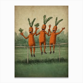 Carrots On A Fence Canvas Print