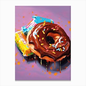 A Doughnut Oil Painting 4 Canvas Print