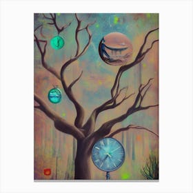 Clock In The Tree Canvas Print