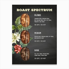 Coffee Roast Spectrum — coffee poster, kitchen art print Canvas Print