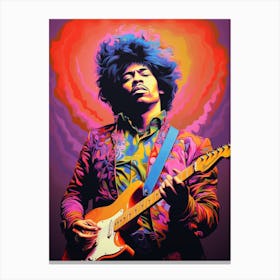 Jimi Hendrix Neon Lights 4 Canvas Print
