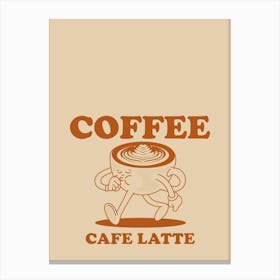 Retro Wall Art Vintage Decor Retro Cartoon Printable Art Vintage Wall Art Coffee Cafe Latte Trendy Retro Poster Canvas Print