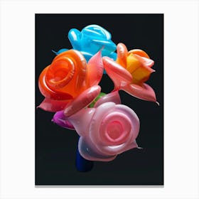 Bright Inflatable Flowers Rose 2 Canvas Print
