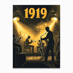 Aihrgdesign A Retro Poster Of A Lively 1919 Jazz Club Featuri F40aa2af 9c09 4e52 9309 Bcd455773fbc 3 Canvas Print