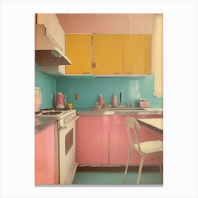 Retro Pastel Kitchen Polaroid Inspired 1 Canvas Print
