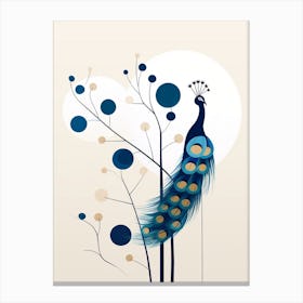 Peacock Minimalist Abstract 5 Canvas Print