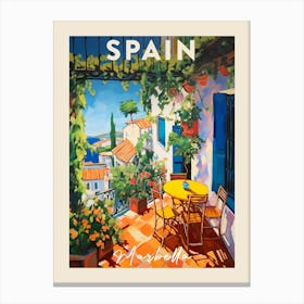 Marbella Spain 7 Fauvist Painting Travel Poster Canvas Print